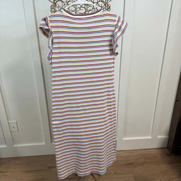 Tommy Hilfiger Women's Multi-Color Striped Flutter Sleeve Midi Dress - Picture 4 of 6